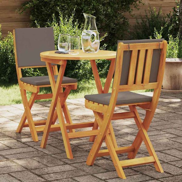 vidaXL Bistro súprava 3 pcs Prírodný olej Pevné akáciové drevo