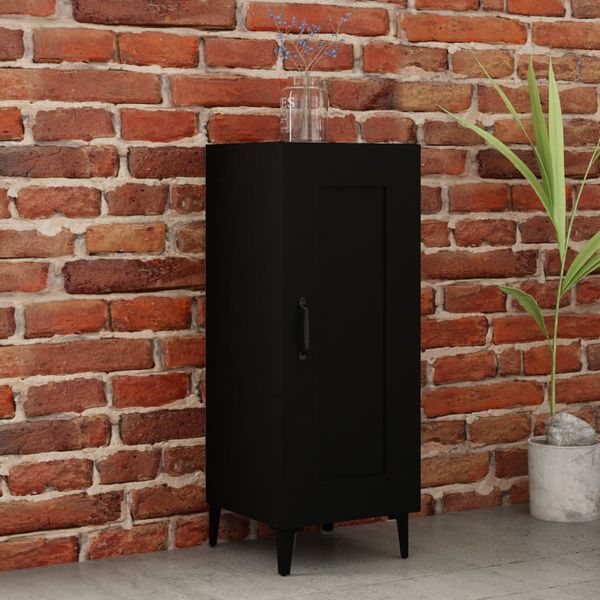 vidaXL Komoda čierna 34,5x34x90 cm spracované drevo