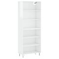 vidaXL Vysoká skrinka lesklá biela 69,5x32,5x180 cm kompozitné drevo