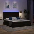 vidaXL LED úložná posteľ s matracom Čierna 200 x 200 cm Zamat