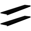 vidaXL Okenný parapet 2 ks hnedočierná 140x30x2 cm dubový masív