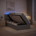 vidaXL LED úložná posteľ s matracom Svetlosivá 90 x 190 cm Látka