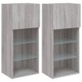 vidaXL TV skrinky s LED svetlami 2 ks sivé sonoma 40,5x30x90 cm