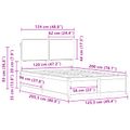 vidaXL Rám postele s čalúneným čelom Sivohnedá 120 x 200 cm