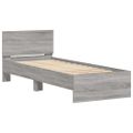 vidaXL Posteľný rám s čelom sivý sonoma 75x190 cm kompozitné drevo