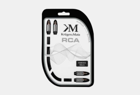Kábel Audio Kruger&Matz KM0303 2RCA-2RCA Cinch 0,5m Kábel Audio Kruger&Matz KM0303 2RCA-2RCA Cinch 0,5m