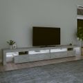 vidaXL TV skrinka s LED svetlami betónová sivá 290x36,5x40 cm