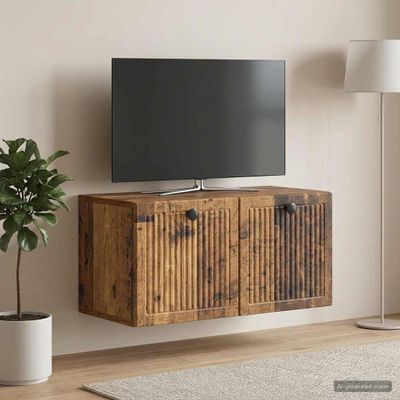 vidaXL Nástenná TV skrinka Nástenný Staré drevo 59,5 x 31 x 30 cm