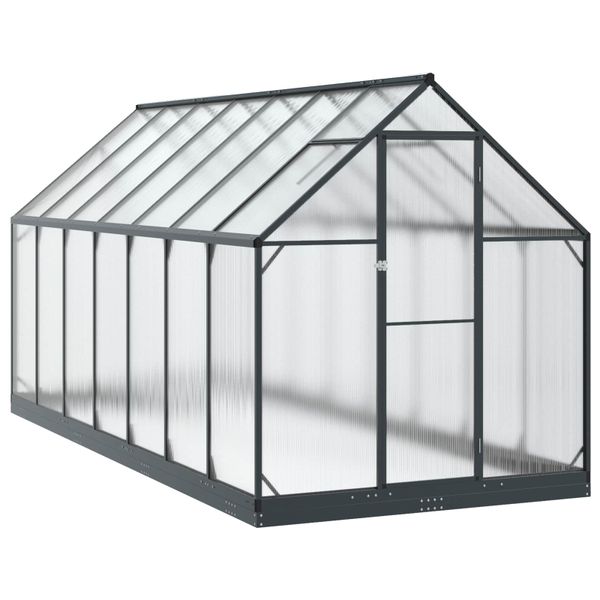 vidaXL Záhradný skleník s dverami Antracitová 183,5 x 423,5 x 207 cm