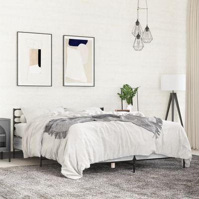 vidaXL Posteľný rám sivý sonoma 120x200 cm kompozitné drevo a kov