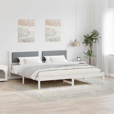 vidaXL Rám postele Svetlosivá 200 x 200 cm Masívne borovicové drevo