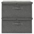 vidaXL Úložné boxy 2 ks látkové 50x30x25 cm antracitové