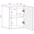 vidaXL Zavesený kabinet do kúpeľne s dverami Prírodná 38 x 33 x 48 cm