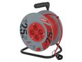 Predlžovací kábel EMOS P194252 na bubne 25 m / 4 zásuvky / červený / PVC / 230 V / 1 mm2