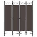vidaXL Paraván so 4 panelmi, hnedý 160x180 cm
