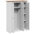 vidaXL 3-dverový šatník biely 118x50x171,5 cm borovicové drevo Panama Range