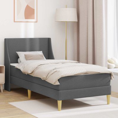 vidaXL Rám postele s matracom Tmavo šedá 100 x 200 cm Polyester