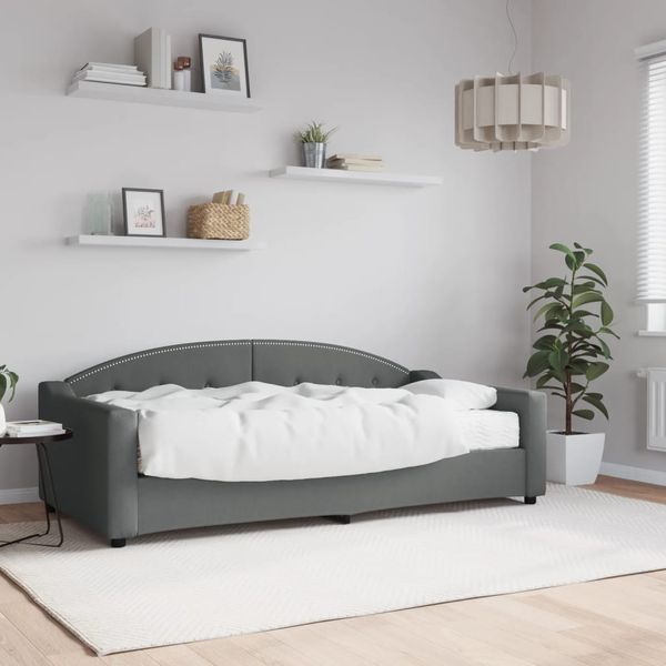 vidaXL Denná posteľ s matracom tmavosivá 90x190 cm látka