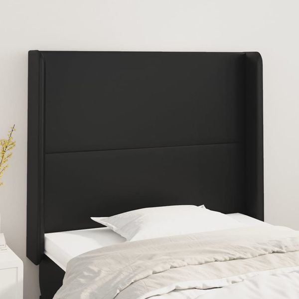 vidaXL Čelo postele so záhybmi čierne 103 x 16 x 118/128 cm umelá koža