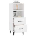 vidaXL Komoda biela 34,5x34x90 cm spracované drevo