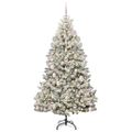 vidaXL Umelý Sklápací Vianočný Stromček 300 LED Zelená a biela 180 cm