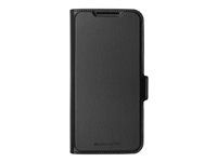 Puzdro s klopou pre mobilný telefón - polyuretán (PU), plast - čierna - pre Samsung Galaxy A26