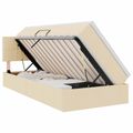 vidaXL Postel s úložným prostorem a matrací Krémová 90 x 190 cm Zamat