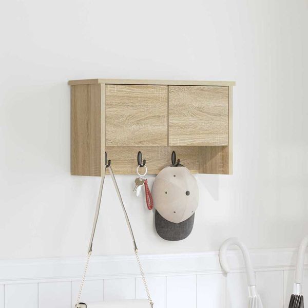 vidaXL Vešiak na stenu Sonoma dub 50 x 20 x 30 cm Kompozitné drevo