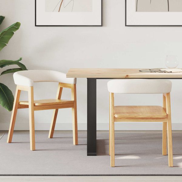 vidaXL Jedálenské stoličky 2 pcs Prírodná 54 x 57 x 73 cm