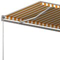 vidaXL Samostatne stojaca automatická markíza 600x300 cm žlto-biela