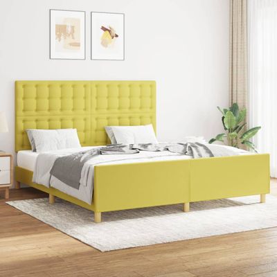 vidaXL Posteľ bez matraca zelená 160x200 cm látka