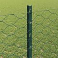 vidaXL Hexagonálny plot s stĺpom 10 x 1,2 m PVC potiahnutá oceľ Zelená