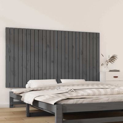 vidaXL Nástenné čelo postele sivé 159,5x3x90 cm masívna borovica