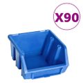 vidaXL 96-dielna súprava úložných košov s nástennými panelmi modro-čierna