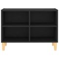 vidaXL TV stolík nohy z masívneho dreva čierny 69,5x30x50 cm