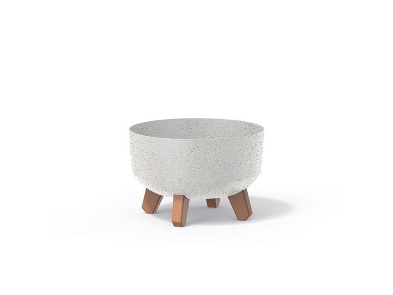 Kvetináč GRACIA LOW ECO WOOD biely 23,5cm