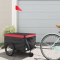 vidaXL Vozík za bicykel, čierno červený 30 kg, železo