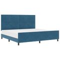vidaXL Posteľ s pružinovým rámom Tmavomodrá 200 x 200 cm Zamat