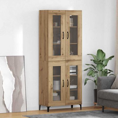 vidaXL Highboard Remeselný dub 69,5 x 34 x 180 cm Kompozitné drevo