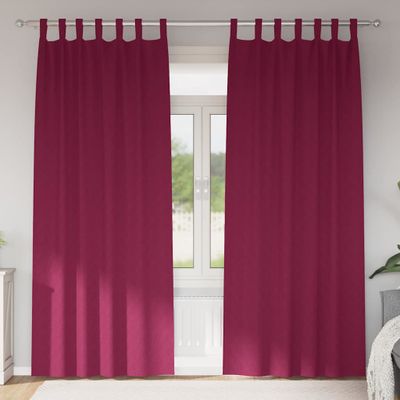 vidaXL Záclony na zatemnenie s krúžkami 2 pcs Víno červené