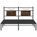vidaXL Posteľný rám bez matraca dymový dub 150x200 cm kompozitné drevo