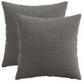 vidaXL Poťah na podložku 2 pcs HEERLEN Tmavosivá 40 x 40 cm manšestr