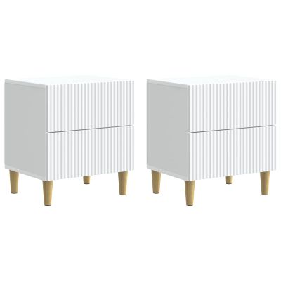 vidaXL Nočný stolík 2 pcs Biela 43 x 34,5 x 48 cm Kompozitné drevo