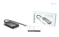 i-tec USB-C Metal Nano 3x Display (DP, HDMI and VGA) Docking Station, Power Delivery 100W Dokovací stanice, 3× video výstup (DP/HDMI/VGA), 5× USB 5 Gbps, Gigabit Ethernet, Power Delivery 100 W, hliníkové telo, USB-C kab