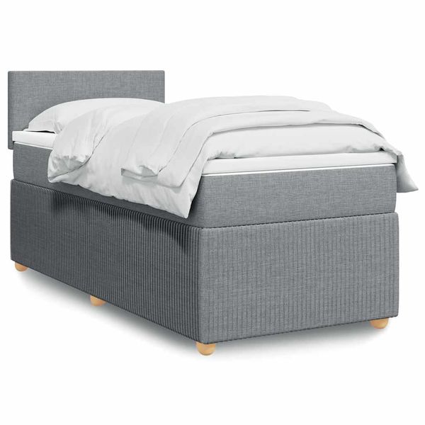 vidaXL Boxspring posteľ s matracom bledosivý 100x200 cm látka