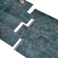 vidaXL Subway dlažba 10 ks Modrozelená 29 x 21 cm Polyuretán a PET