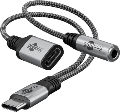 Adaptér GOOBAY 74524 2xUSB-C/JACK 3,5mm (pre počúvanie hudby)