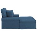 vidaXL Pufa s sukňou 3 ks Modrá látka 91 x 157 x 91 cm