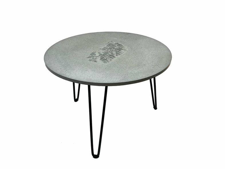 LC-M2-T-G Luma Concrete Table – Medium Grey, Tatry Relief, Glow