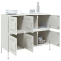 vidaXL Komoda bela 100,5x39x79 cm oceľ